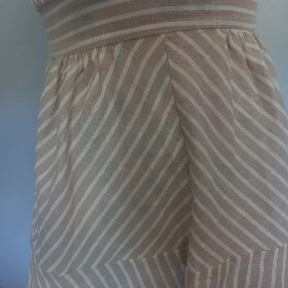 Reverse nude and white summer dress, strappy, plunging neckline (Size XS) - Picture 2 of 8